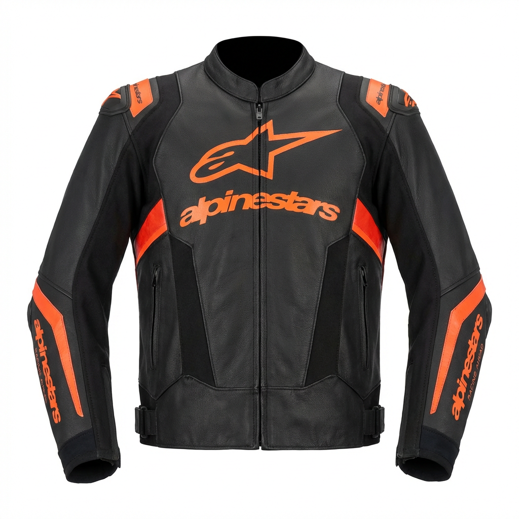 Missile V3 Ignition Deri Erkek Siyah-Kırmızı Motosiklet Montu Hörgüçlü