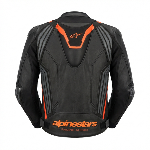 Missile V3 Ignition Deri Erkek Siyah-Kırmızı Motosiklet Montu Hörgüçlü